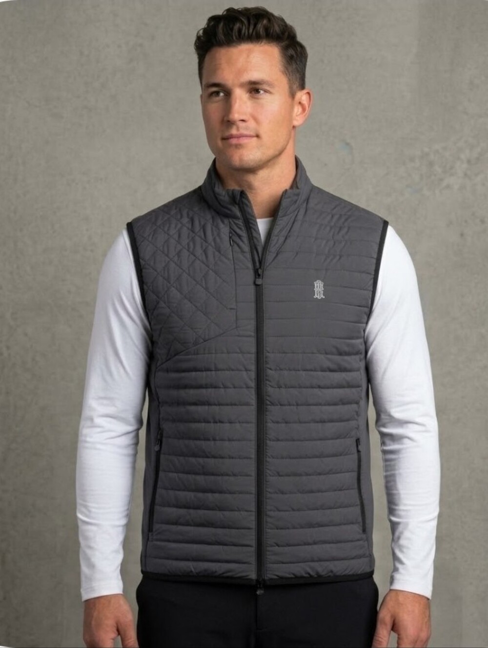 Greyson Quilted Performance Vest  Charcoal Gray Golf  Size XL